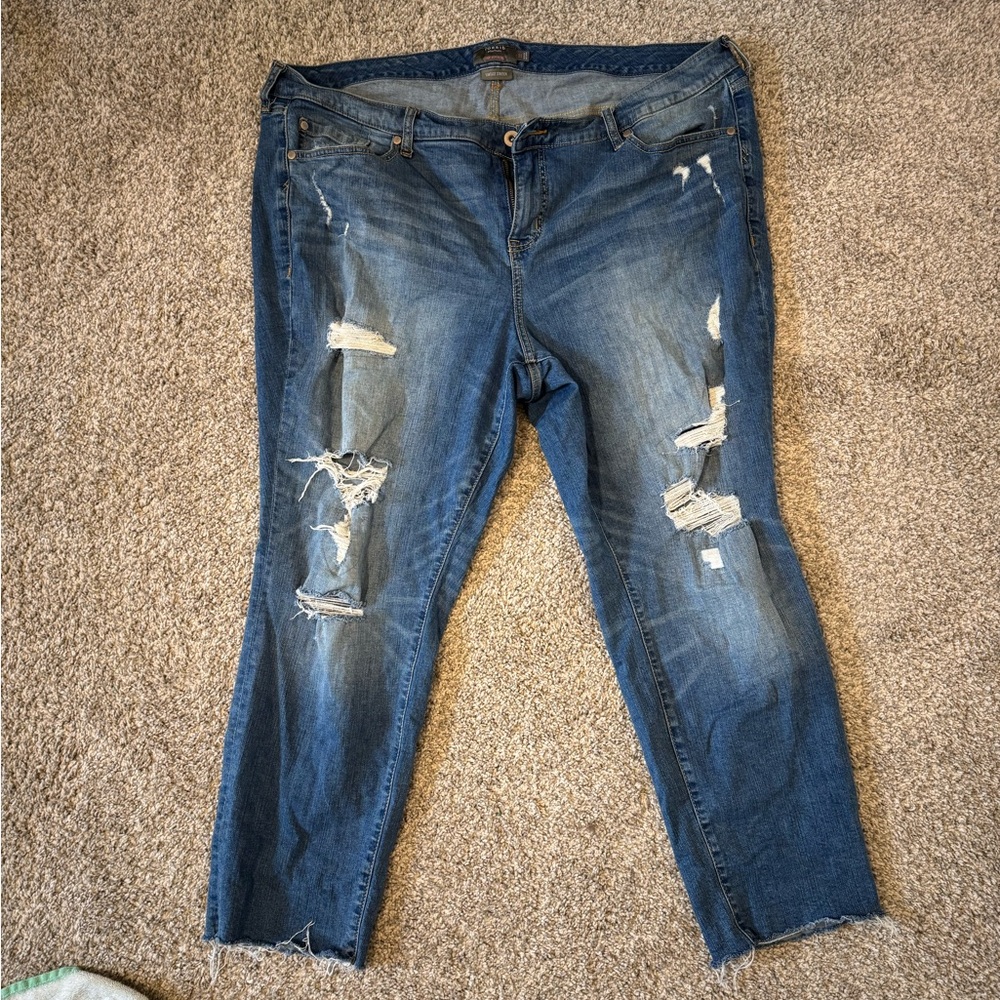 Torrid distressed cropped boyfriend jeans